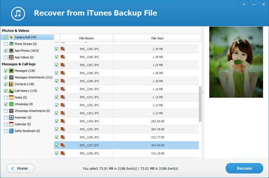 free itunes backup recovery